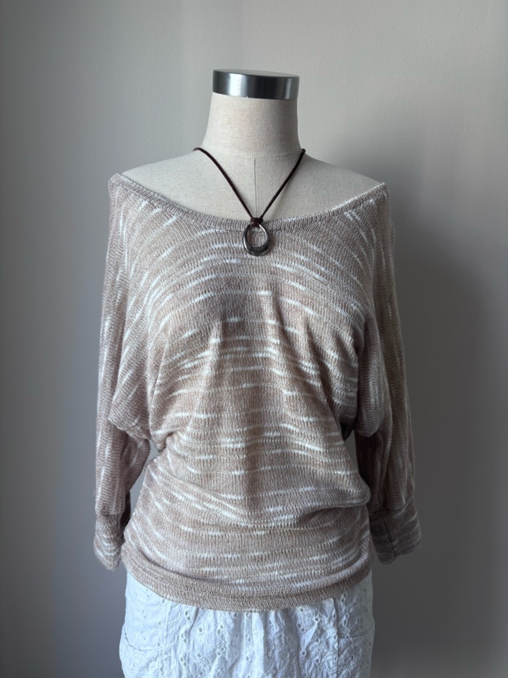 Vintage Sheer Knit Striped Top